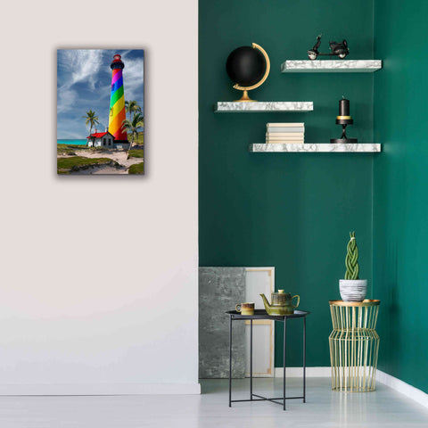 Image of 'Rainbow Lighthouse South' by Mike Jones, Giclee Canvas Wall Art,18 x 26