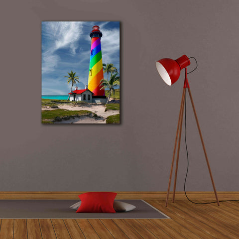 Image of 'Rainbow Lighthouse South' by Mike Jones, Giclee Canvas Wall Art,26 x 34