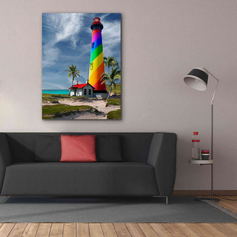 Image of 'Rainbow Lighthouse South' by Mike Jones, Giclee Canvas Wall Art,40 x 54
