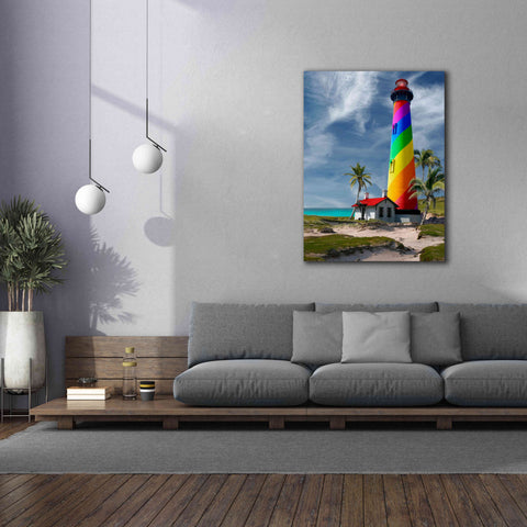 Image of 'Rainbow Lighthouse South' by Mike Jones, Giclee Canvas Wall Art,40 x 54