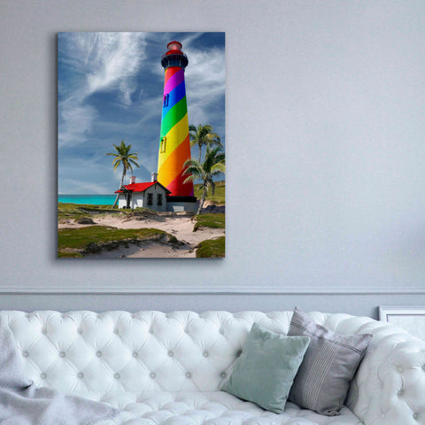 Image of 'Rainbow Lighthouse South' by Mike Jones, Giclee Canvas Wall Art,40 x 54
