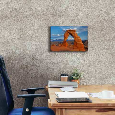 Image of 'Delicate Arch Sunset' by Mike Jones, Giclee Canvas Wall Art,18 x 12