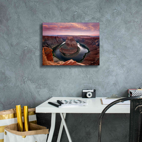 Image of 'Horseshoe Bend Dusk' by Mike Jones, Giclee Canvas Wall Art,16 x 12