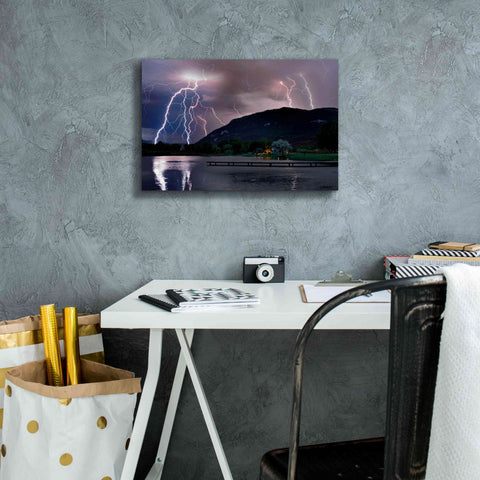 Image of 'Lightning Campground' by Mike Jones, Giclee Canvas Wall Art,18 x 12