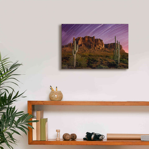 Image of 'Lost Dutchman Star Trails' by Mike Jones, Giclee Canvas Wall Art,18 x 12