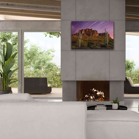 Image of 'Lost Dutchman Star Trails' by Mike Jones, Giclee Canvas Wall Art,40 x 26