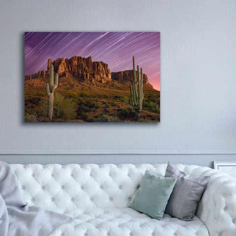 Image of 'Lost Dutchman Star Trails' by Mike Jones, Giclee Canvas Wall Art,60 x 40