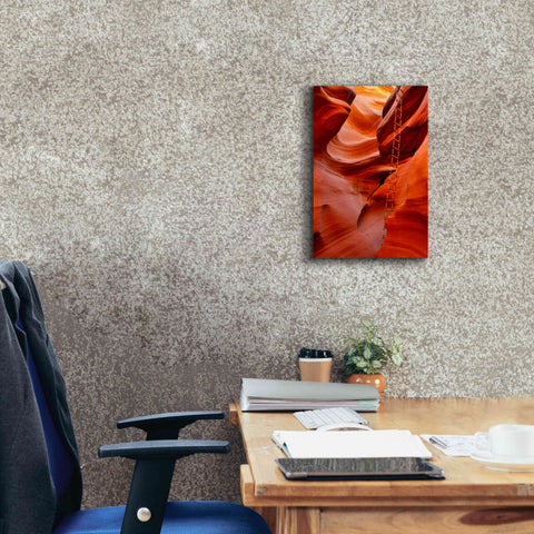 Image of 'Lower Antelope Canyon Ladder' by Mike Jones, Giclee Canvas Wall Art,12 x 18