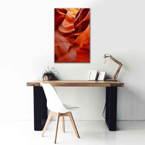 Image of 'Lower Antelope Canyon Ladder' by Mike Jones, Giclee Canvas Wall Art,26 x 40