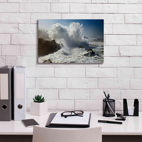 Image of 'Oregon Shore Acres SP Wave' by Mike Jones, Giclee Canvas Wall Art,18 x 12