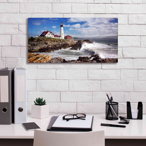 Image of 'Portland Head Light' by Mike Jones, Giclee Canvas Wall Art,24 x 12