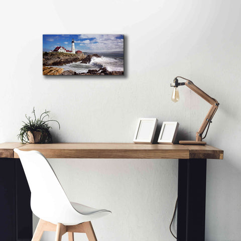 Image of 'Portland Head Light' by Mike Jones, Giclee Canvas Wall Art,24 x 12