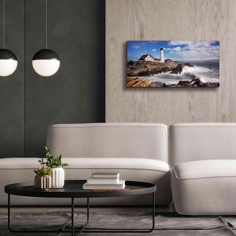 Image of 'Portland Head Light' by Mike Jones, Giclee Canvas Wall Art,40 x 20
