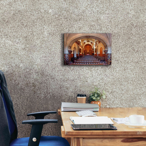 Image of 'San Xavier from front door' by Mike Jones, Giclee Canvas Wall Art,18 x 12