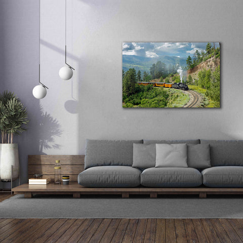 Image of 'The Train, From Bridge' by Mike Jones, Giclee Canvas Wall Art,60 x 40