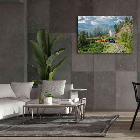 Image of 'The Train, From Bridge' by Mike Jones, Giclee Canvas Wall Art,60 x 40