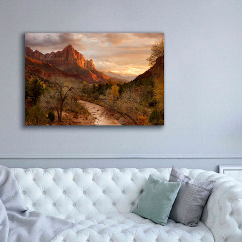 Image of 'Zion Watchmen Sunset' by Mike Jones, Giclee Canvas Wall Art,60 x 40