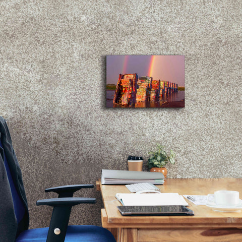 Image of 'Cadillac Ranch Rainbow' by Mike Jones, Giclee Canvas Wall Art,18 x 12