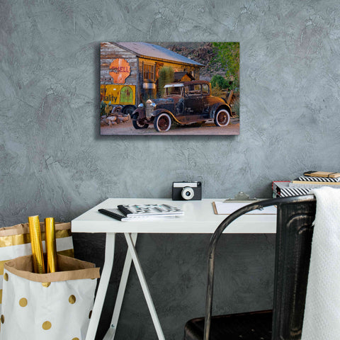 Image of 'Route 66 near Peach Springs' by Mike Jones, Giclee Canvas Wall Art,18 x 12