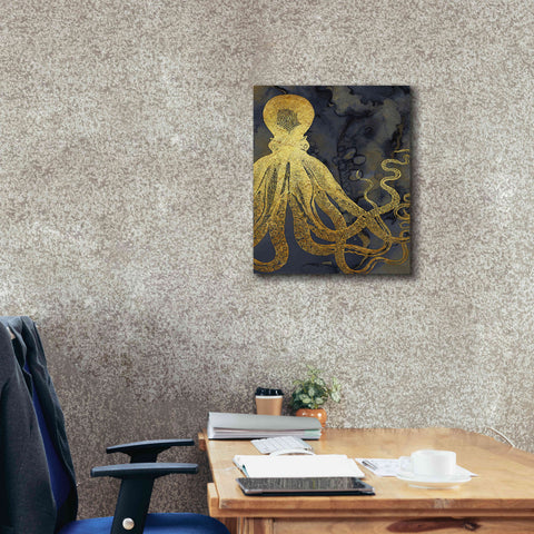 Image of 'Octopus Ink Gold & Blue I' by Christine Zalewski, Giclee Canvas Wall Art,20x24