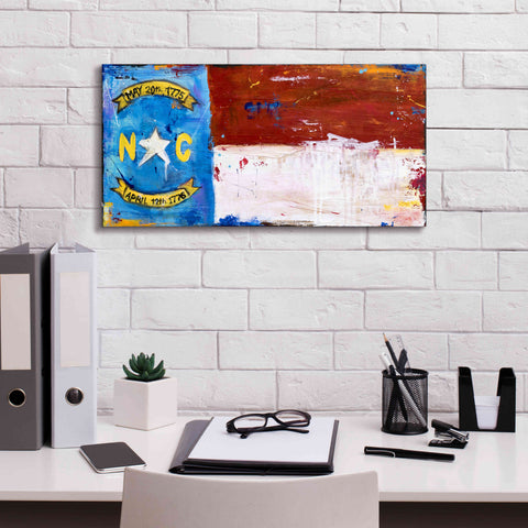 Image of 'NC Flag' by Erin Ashley, Giclee Canvas Wall Art,24x12