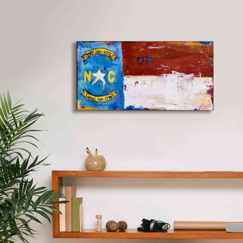 Image of 'NC Flag' by Erin Ashley, Giclee Canvas Wall Art,24x12