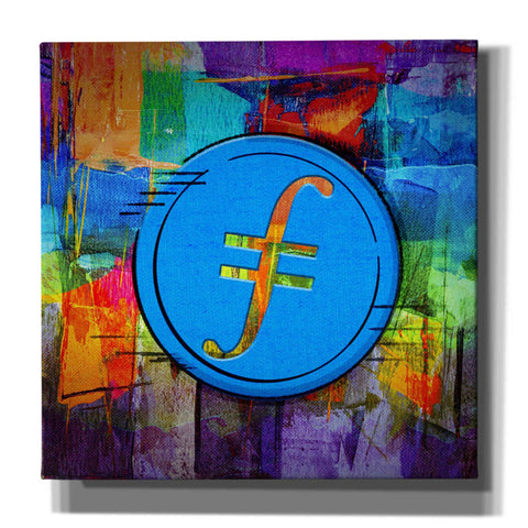 Image of 'FIL Filecoin Crypto Coin,' Canvas Wall Art