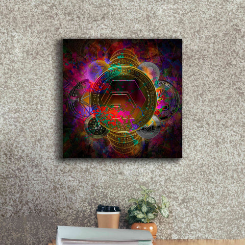 Image of 'HEX Crypto Pyramid,' Canvas Wall Art,18x18