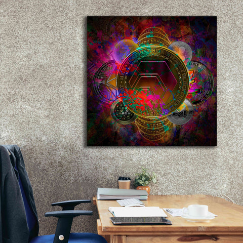 Image of 'HEX Crypto Pyramid,' Canvas Wall Art,37x37