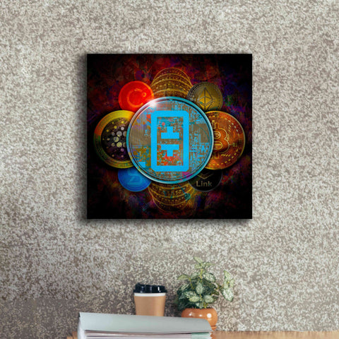 Image of 'THETA Network Crypto Pyramid,' Canvas Wall Art,18x18