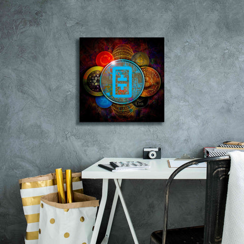 Image of 'THETA Network Crypto Pyramid,' Canvas Wall Art,18x18