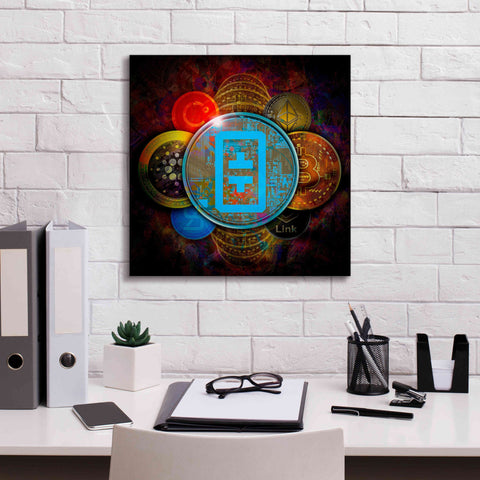 Image of 'THETA Network Crypto Pyramid,' Canvas Wall Art,18x18