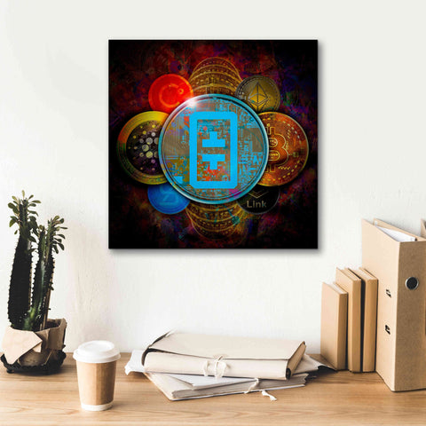 Image of 'THETA Network Crypto Pyramid,' Canvas Wall Art,18x18