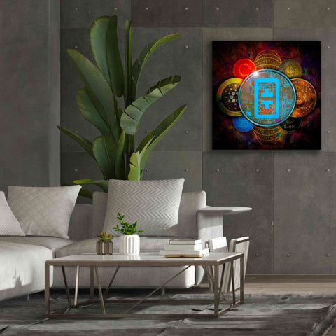 Image of 'THETA Network Crypto Pyramid,' Canvas Wall Art,37x37