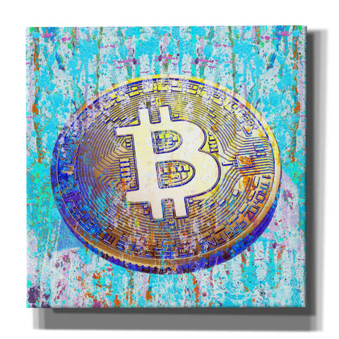 Image of 'The Inextinguishable Bitcoin,' Canvas Wall Art,12x12x1.1x0,18x18x1.1x0,26x26x1.74x0,37x37x1.74x0