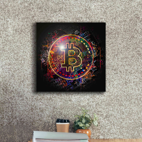 Image of 'Bitcoin Art' by Portfolio Giclee Canvas Wall Art,18x18