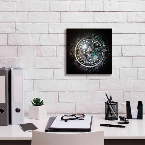 Image of 'Eth Ethereum Crypto Coin' by Portfolio Giclee Canvas Wall Art,12x12