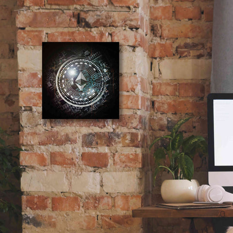 Image of 'Eth Ethereum Crypto Coin' by Portfolio Giclee Canvas Wall Art,12x12