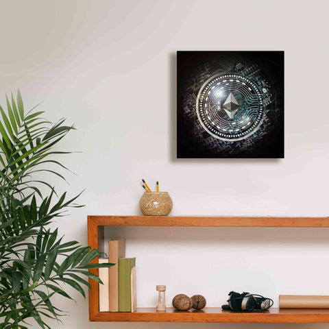 Image of 'Eth Ethereum Crypto Coin' by Portfolio Giclee Canvas Wall Art,12x12