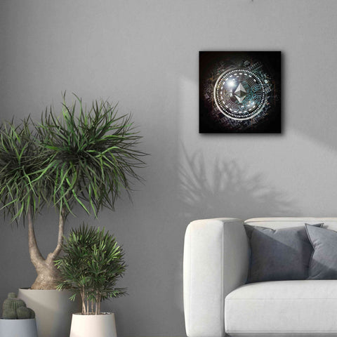 Image of 'Eth Ethereum Crypto Coin' by Portfolio Giclee Canvas Wall Art,18x18