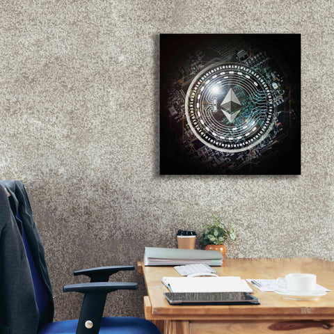 Image of 'Eth Ethereum Crypto Coin' by Portfolio Giclee Canvas Wall Art,26x26