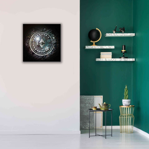 Image of 'Eth Ethereum Crypto Coin' by Portfolio Giclee Canvas Wall Art,26x26