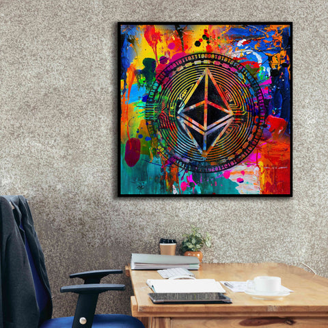 Image of 'Eth Ethereum Crypto In Color' by Portfolio Giclee Canvas Wall Art,37x37