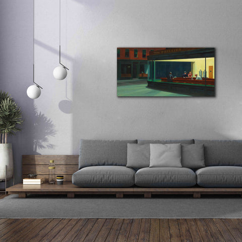 Image of 'Nighthawks, 1942' by Edward Hopper, Giclee Canvas Wall Art,60x30