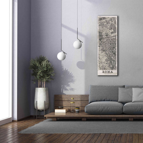 Image of 'Roma Map Panel on Wood' by Wild Apple Portfolio, Canvas Wall Art,20x60