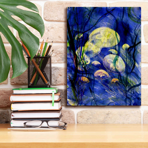 Image of 'Swimming With The Jellies' by Rita Shimelfarb, Giclee Canvas Wall Art,12x16