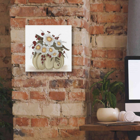 Image of 'Floral Pumpkin' by Ashley Justice, Giclee Canvas Wall Art,12x12