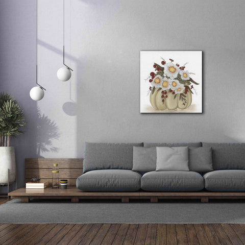 Image of 'Floral Pumpkin' by Ashley Justice, Giclee Canvas Wall Art,37x37