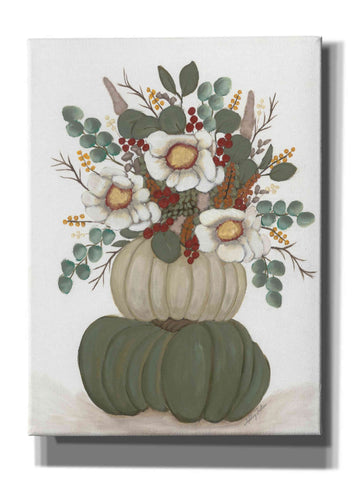 Image of 'Floral Pumpkin Stack' by Ashley Justice, Giclee Canvas Wall Art