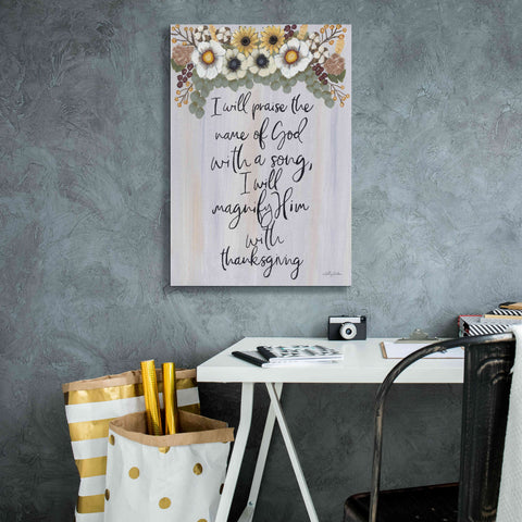 Image of 'I Will Praise the Name of God' by Ashley Justice, Giclee Canvas Wall Art,18x26
